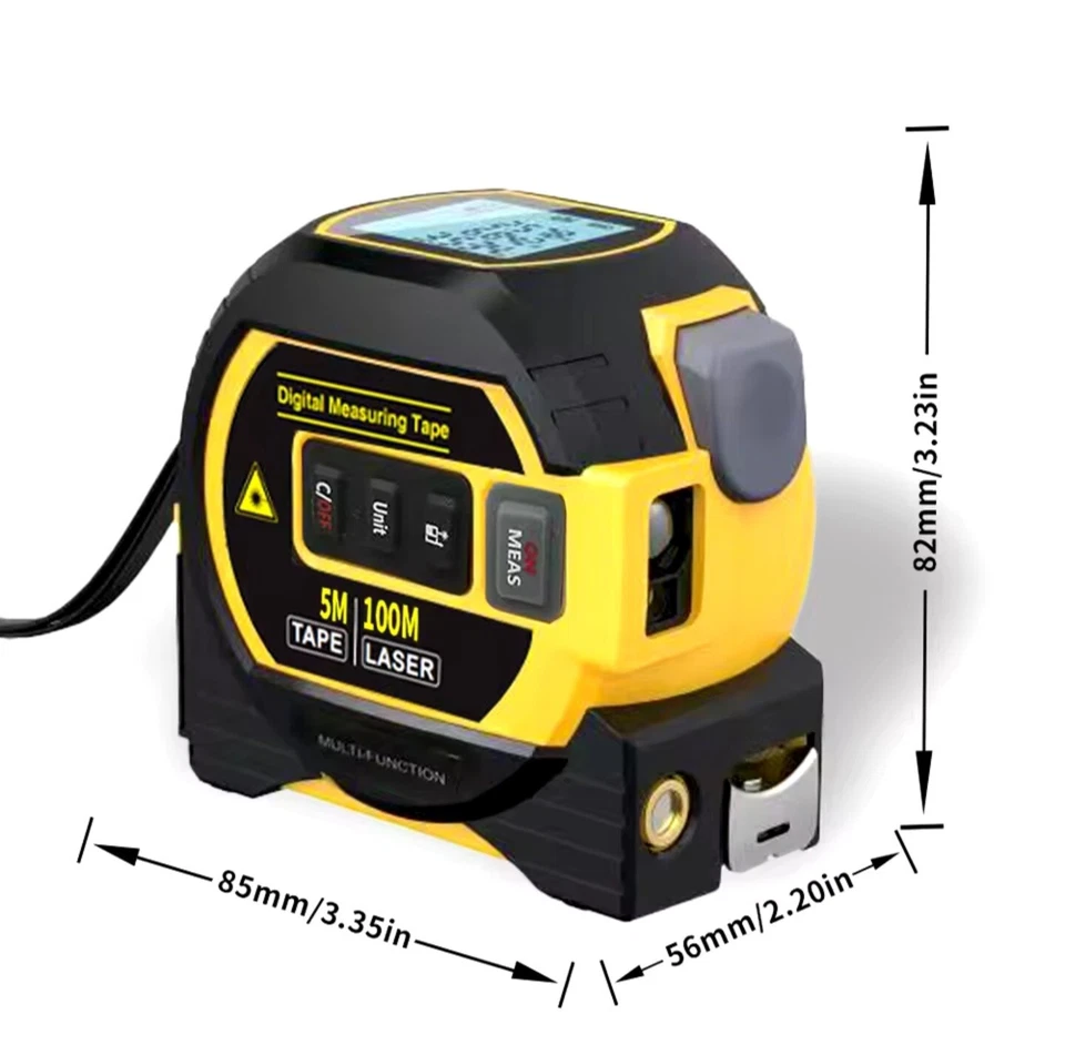 3in1 Digital Laser Tape Tool Measure High Precision Rangefinder Steel Distance  - Image 2 of 4