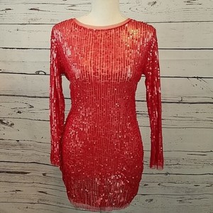 ebay red sequin dress