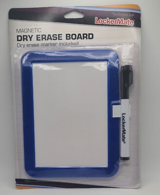 LockerMate Dry Erase Board With Marker Electric Blue  Magnetic School Home