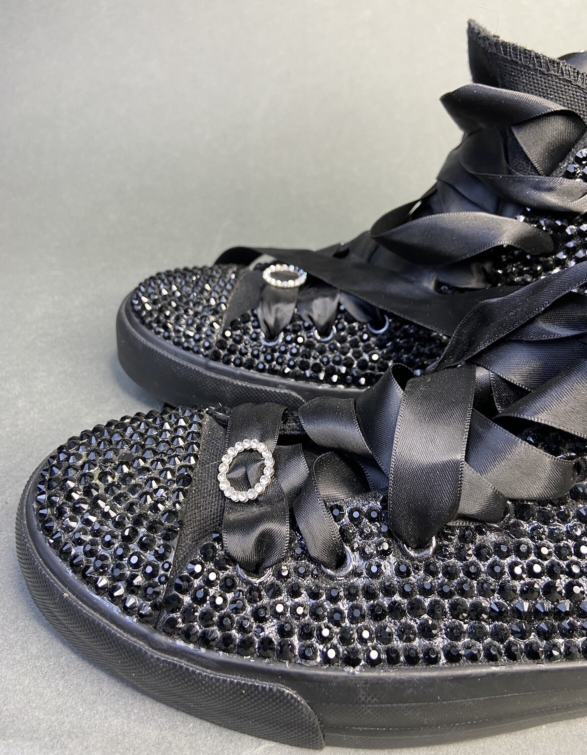 ZGR High Top Stoned Bedazzle Black Sneakers Shoes Women's Size 9.5