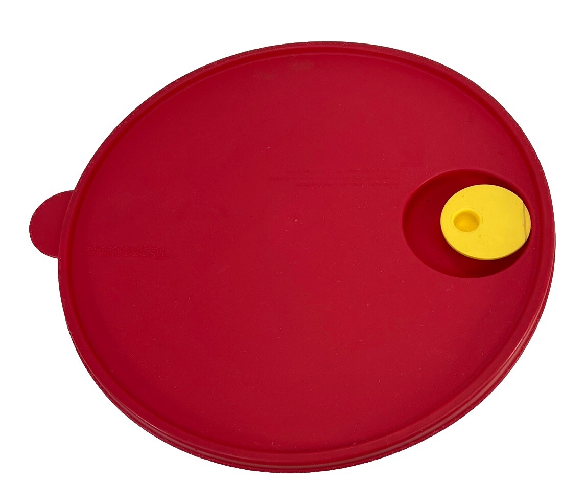Tupperware Microwave 3 Qt 2643 Round Container Vented Lid - Red