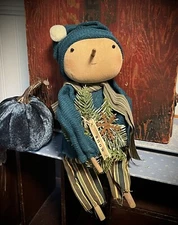 Grubby Primitive Rustic Christmas Sweet Snow Seth Rag Doll Snowman 14" 