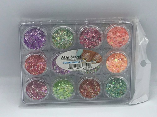 Mia Secret 12 Piece Glitter Nail Decoration Flakes - COLA DE SIRENA Pick Yours - Picture 3 of 9