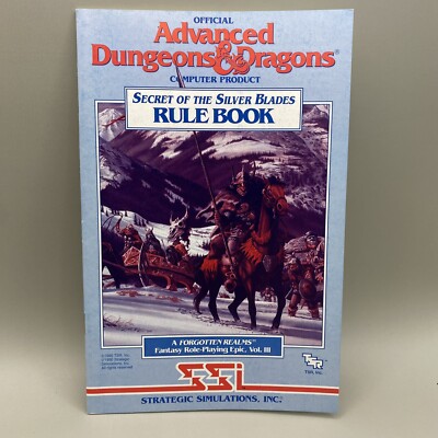 Advanced Dungeons & Dragons Secret of the Silver Blades Rule Book Computer PC