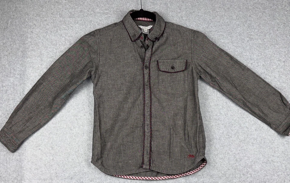 Little Marc Jacobs Boys 8 Gray Button Down Shirt Long Sleeve Cotton - Image 2 of 4