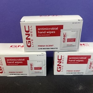 GNC Sani Hands Antimicrobial Hand Wipes Fresh Scent 75 Pre Moistened Towelettes