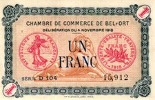 05 France / Frankreich Belfort 1 Franc 1918  (FRNG-880)