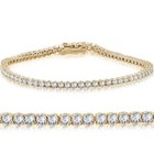 Cut Diamond Women's Tennis Bracelet 7" 14k Yellow Gold 3 Ct Tw Round