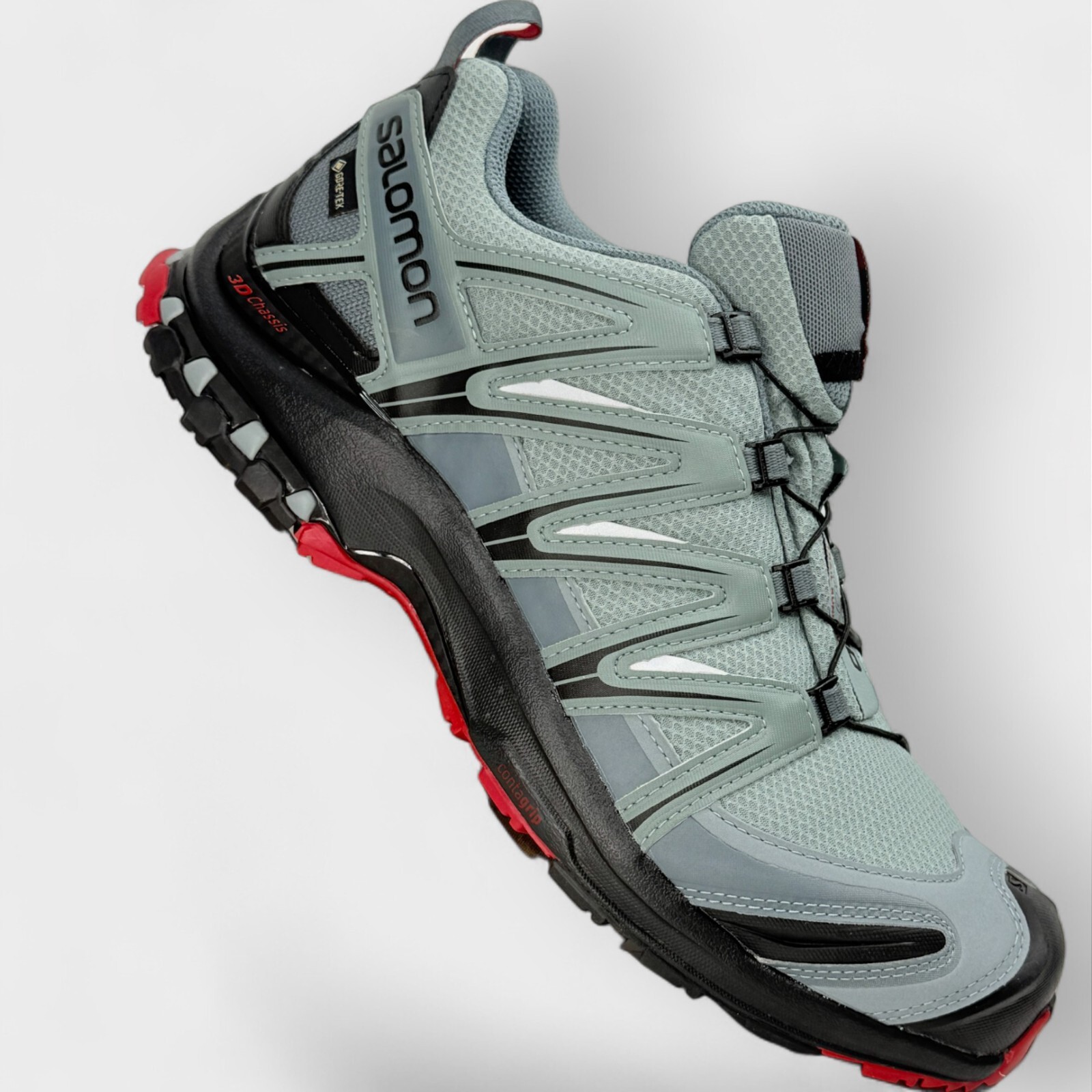 Scarpe da trail Salomon XA Pro 3D GTX piombo nero ciliegia uomo 11 nuove con etichette senza scatola