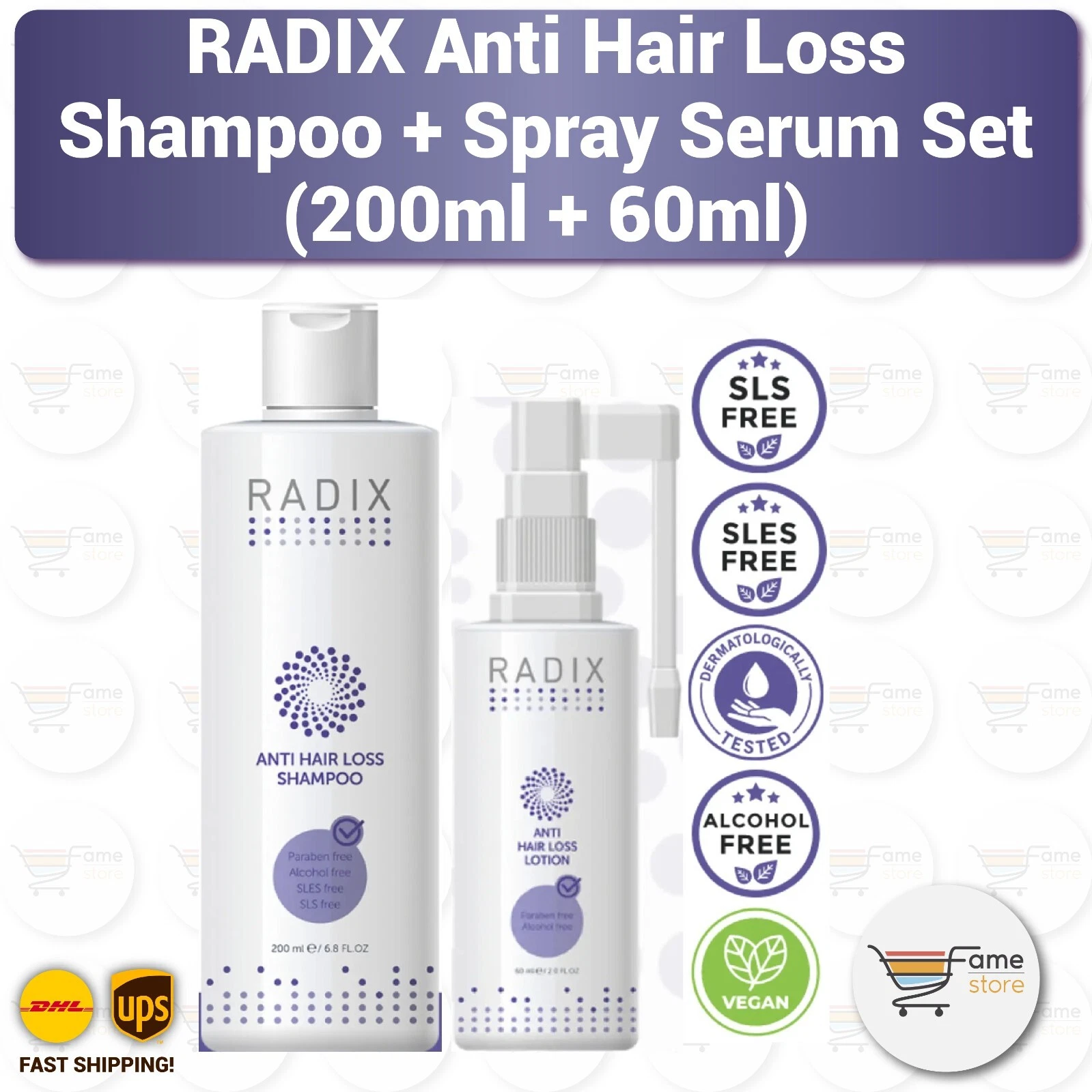 RADIX Anti Hair Loss Biotin Shampoo + Procapil Spray Serum Set (200ml + 60ml)
