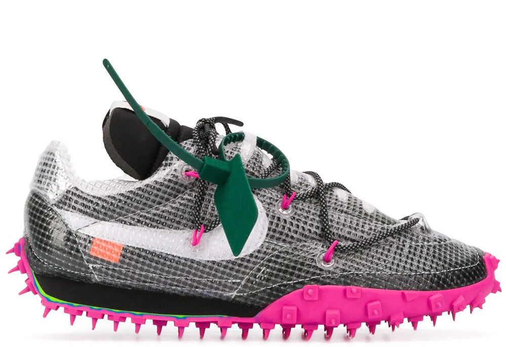 OFF WHITE X NIKE Sneakers NIKE X BIANCO SPORCO da donna Waffle Racer fucsia nere taglia 6 US NUOVE