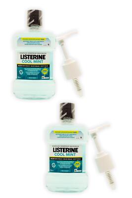 2x 1000 ml Listerine Cool Mint Mundspülung + Pumpe Parodontose 2x 1 Liter