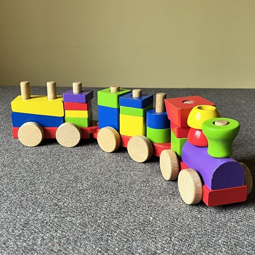 Carousel Playtive Wooden Train Bundle Brio Compatible Plus Shape Train - Picture 15 of 22