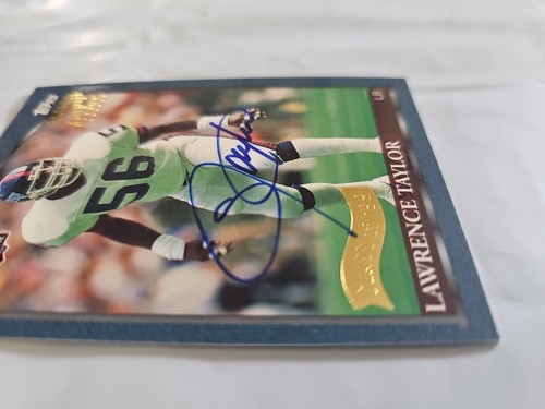 LAWRENCE "L.T" TAYLOR 1999 Topps Hall Of Fame On Card Autograph New York Giants - Picture 4 of 14