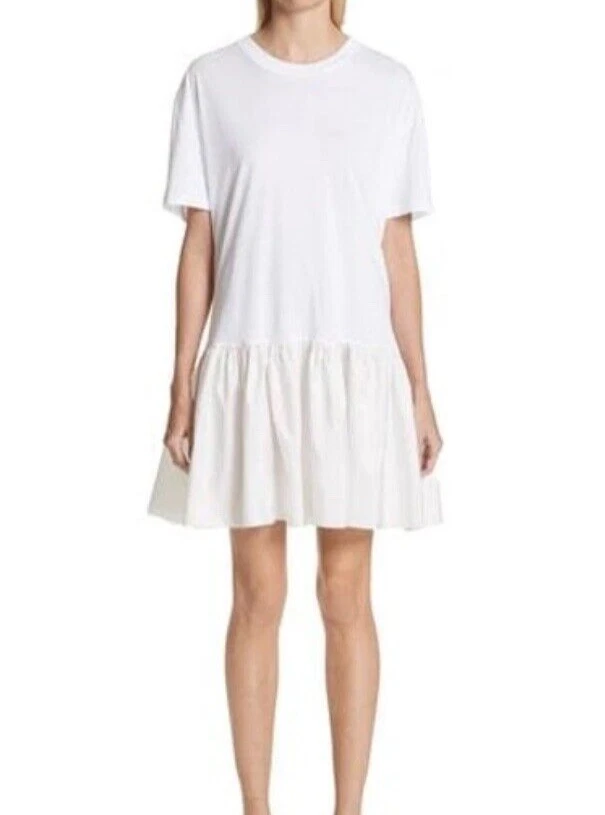 Stella McCartney — Stella Mccartney Drop Waist Taffeta Hem T-shirt