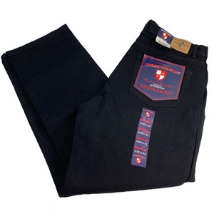 cross pocket black jeans