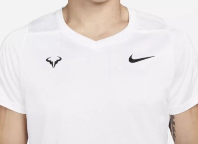 Nike Men's Court Dri-FIT Rafa Challenger Tennis T-Shirt White Sz