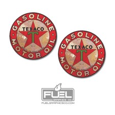 Texaco Rusted Premium Vinyl Decal 2-Pack - Made in the USA - Vintage Oil Logo