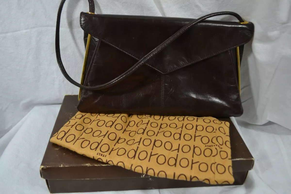 VINTAGE 1970s RODO brown leather shoulder bag designer handbag