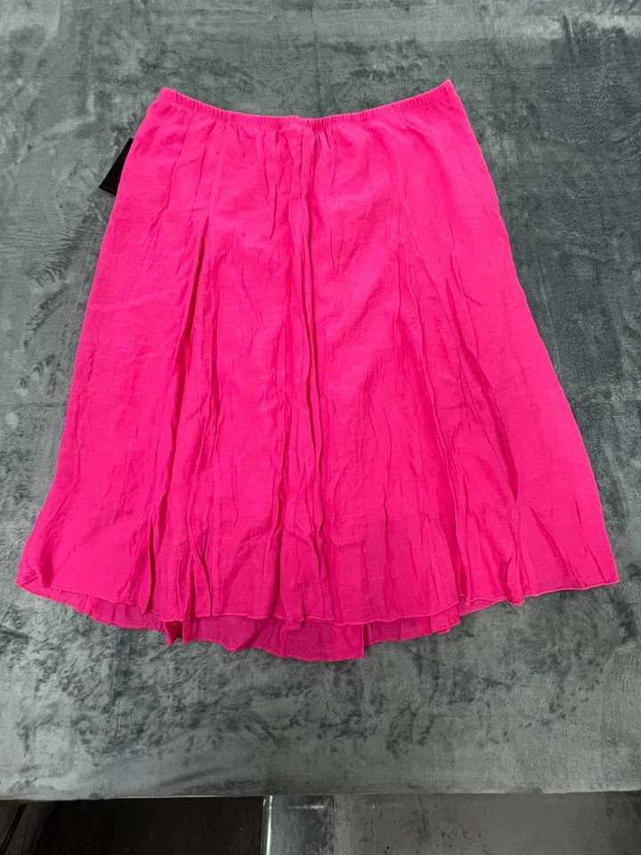 Minifalda Kim Rogers para mujer XL rosa rayón plisada cintura alta elástica pull-on Foto 4 de 4