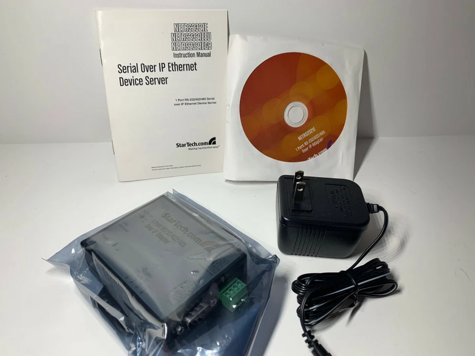 NEW StarTech 1 Port RS-232/422/485 Serial over IP Adapter NETRS2321E W/ Software - Image 3 of 4