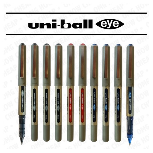 Uni-Ball - UB-157 Rollerball Pen Set - Pack of 10 - 4 x Black, Blue, 2 x Red
