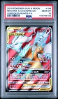 2019 POKEMON SUN & MOON UNBROKEN BONDS FULL ART/RESHIRAM & CHARIZARD GX PSA 10