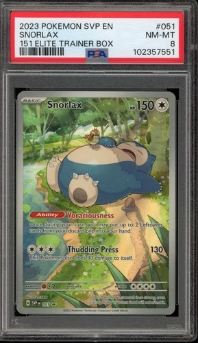 Pokemon Snorlax 151 MEW EN ETB Promo SVP EN 051 PSA 8