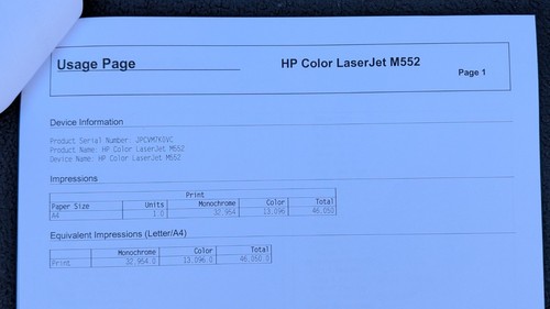 HP Colour LaserJet Enterprise Duplex M552DN / B5L23A A4 Network Laser Printer - Picture 10 of 11