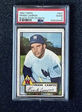 1952 Topps - #307 Frank Campos (Black Star) - PSA 2 (Fresh Grade)