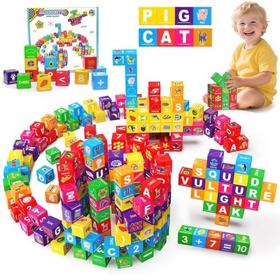 Magnetic Blocks for Toddlers 13, 1.4 inch Large Building Blocks Number ABC Le...