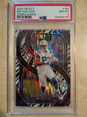 2024 Panini Select - Premier Level Mo Alie-Cox #184 Zebra Shock