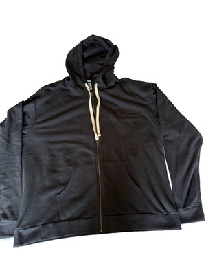 Next Level Apparel Hoodie Men's 3XL Full Zip Black Cozy Pre-Owned