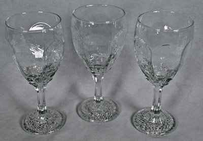 Set of (3) Vintage Chivalry Clear Water Goblets by Libbey Glass Company