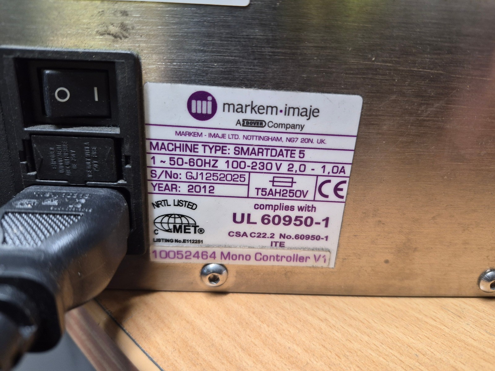 MARKEM SMARTDATE X5 CONTROLLER STAMPANTE TRASFERIMENTO TERMICO USATO E FUNZIONANTE foto 4