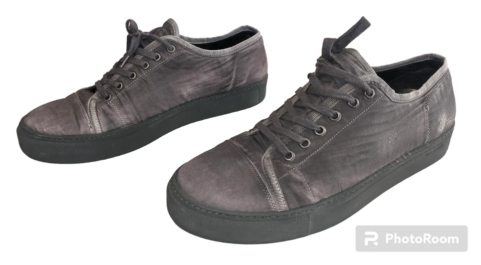 Tênis ALL SAINTS Pursuit baixo casual masculino tamanho. 44 (11 EUA) carvão angustiante - Imagem 3 de 4