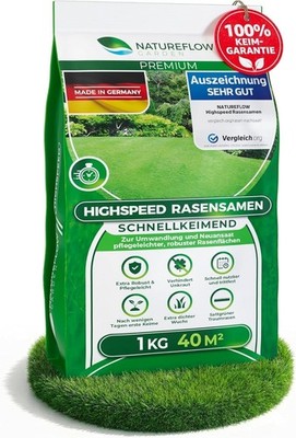 Natureflow Lawn Seed Spring Fast Germinating Lawn Overseeding 40sqm 1kg