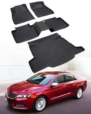 Car Floor Mats For Chevy Impala 2014-2020 Full Set 4 Pcs With Cargo Black
