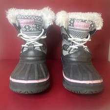 London Fog Collection Black / Gray / Pink Winter Boots Girls Size 10