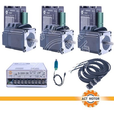 3 Axis Kit Nema23 Closed Loop StepperMotor 4A 1,1Nm & Treiber CS57 & 36VNetzteil