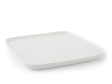 6 Piatti Madrid In Porcellana Bianca Forma Quadrata Cm 28X28