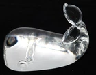 Art Glass Signed STEUBEN Clear Playful WHALE Figurine, Paperweight, 5" Long