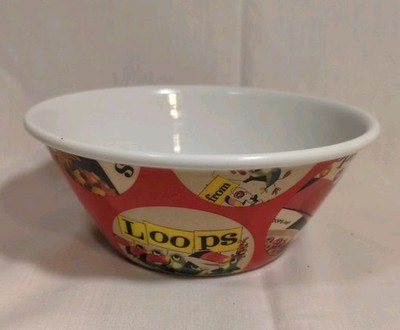 Vintage Look Kellogg's Froot Loops Retro Plastic Cereal Bowl 6.5 