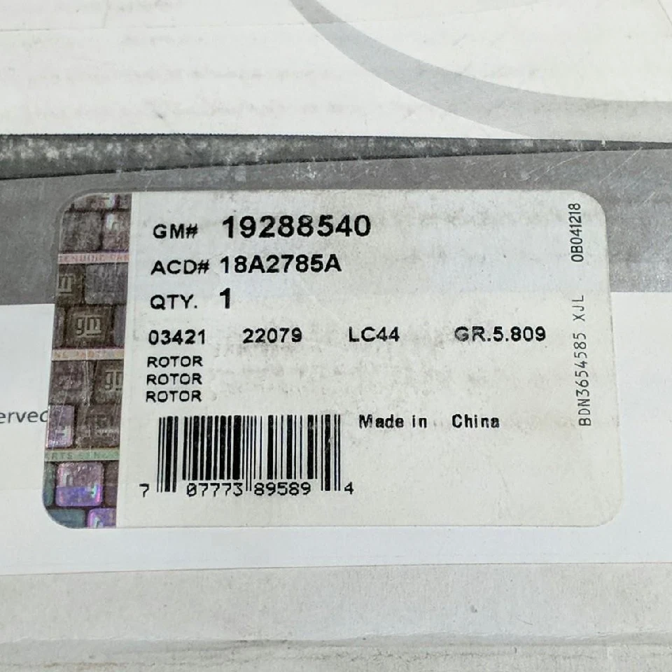ACDelco 18A2785A GM 19288540 Fits 2010-2014 VW Jetta Solid Rear Disc Brake Rotor - Image 4 of 4
