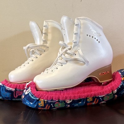 Brand New Edea Flamenco Ice Figure Skates Ivory Size 240 C with MK Blades 