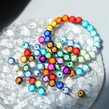 10-50pcs 4-14mm Colorful Dream Acrylic Round Beads Laser Spacer Bead for Jewelry