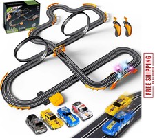 Slot Car Race Track Set Electric Powered Race Track Dual Racing Car Track Set