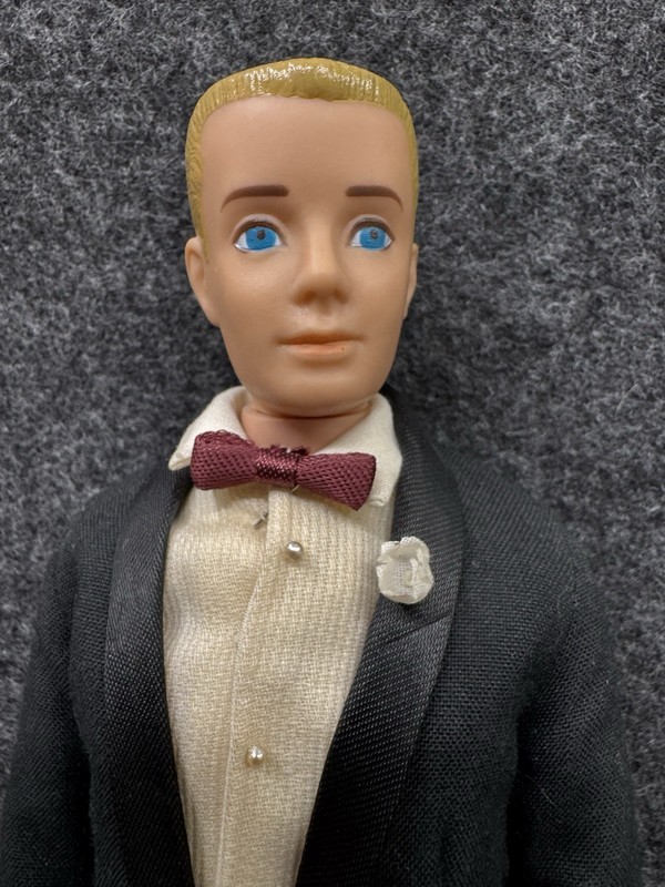 Vintage 1960’s BLONDE Painted Hair KEN Barbie Doll in Tuxedo TM Clothes EXC+++