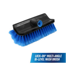 Lock-On Multi-Angle Car Wash and Outdoor Scrub Brush - Soft Bristles for Decks,