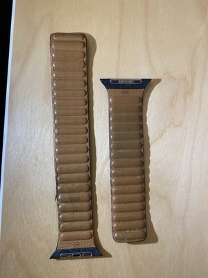 Original Apple Watch Armband Leather Link Midnight M/L 45mm